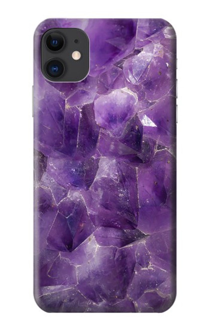 W3713 Purple Quartz Amethyst Graphic Printed Hard Case and Leather Flip Case For iPhone 11