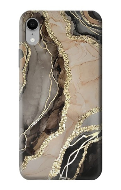 W3700 Marble Gold Graphic Printed Hard Case and Leather Flip Case For iPhone XR