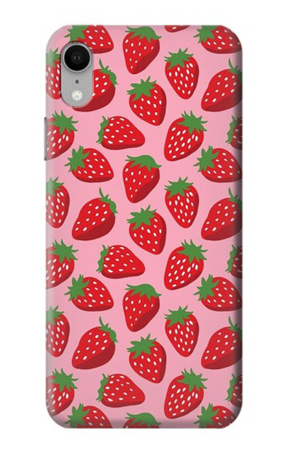 W3719 Strawberry Pattern Hard Case and Leather Flip Case For iPhone XR