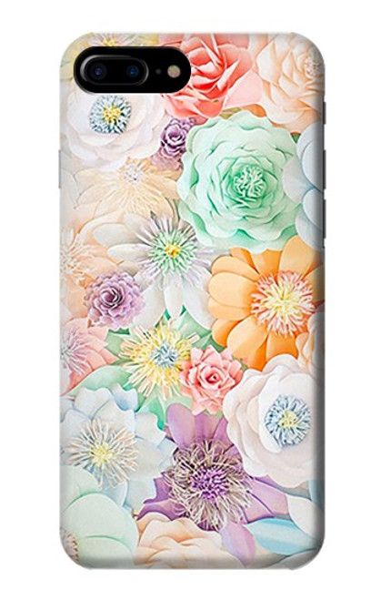 W3705 Pastel Floral Flower Hard Case and Leather Flip Case For iPhone 7 Plus, iPhone 8 Plus