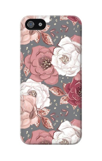 W3716 Rose Floral Pattern Hard Case and Leather Flip Case For iPhone 5 5S SE