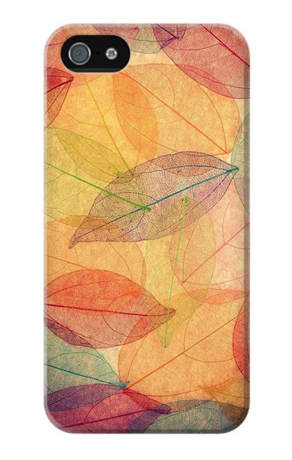 W3686 Fall Season Leaf Autumn Hard Case and Leather Flip Case For iPhone 4 4S