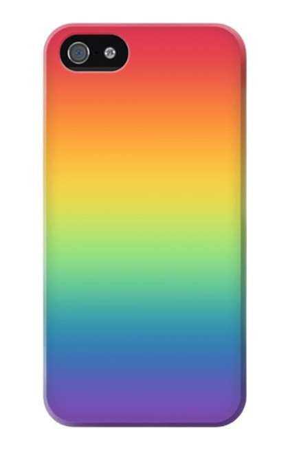 W3698 LGBT Gradient Pride Flag Hard Case and Leather Flip Case For iPhone 4 4S