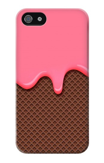 W3754 Strawberry Ice Cream Cone Hard Case and Leather Flip Case For iPhone 4 4S