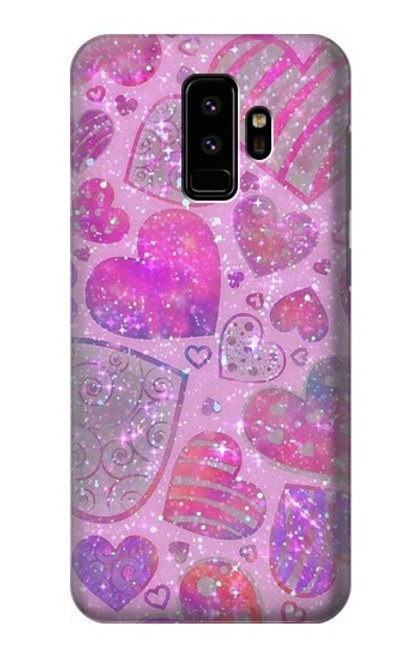 W3710 Pink Love Heart Hard Case and Leather Flip Case For Samsung Galaxy S9