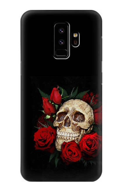 W3753 Dark Gothic Goth Skull Roses Hard Case and Leather Flip Case For Samsung Galaxy S9