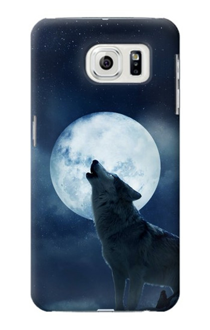 W3693 Grim White Wolf Full Moon Hard Case and Leather Flip Case For Samsung Galaxy S7 Edge