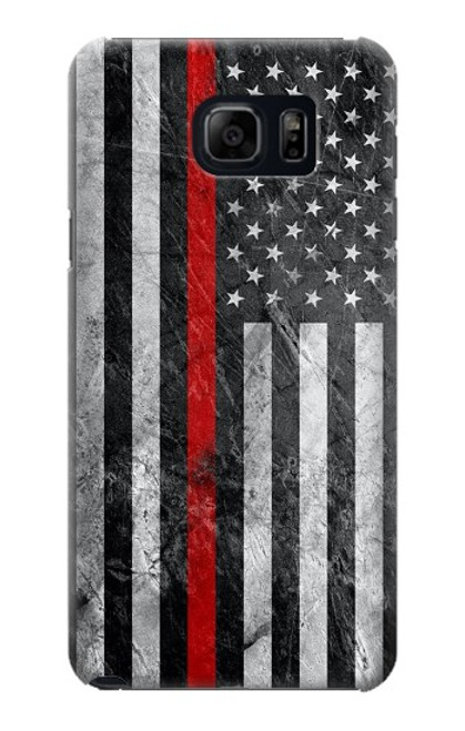 W3687 Firefighter Thin Red Line American Flag Hard Case and Leather Flip Case For Samsung Galaxy S6 Edge Plus