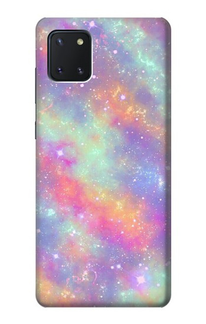 W3706 Pastel Rainbow Galaxy Pink Sky Hard Case and Leather Flip Case For Samsung Galaxy Note10 Lite