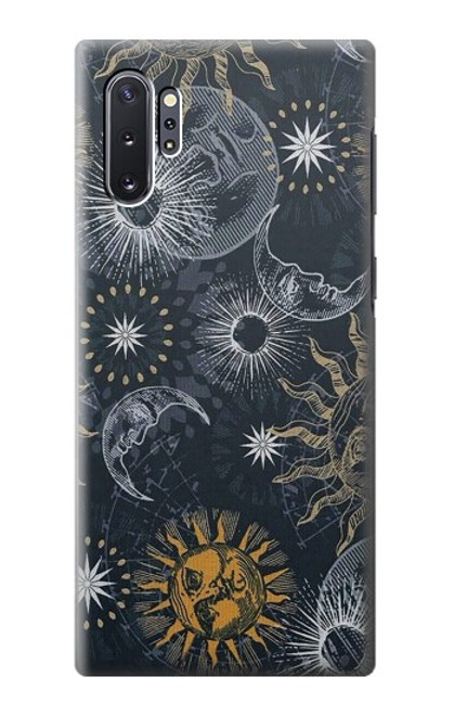 W3702 Moon and Sun Hard Case and Leather Flip Case For Samsung Galaxy Note 10 Plus