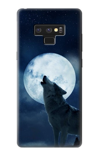 W3693 Grim White Wolf Full Moon Hard Case and Leather Flip Case For Note 9 Samsung Galaxy Note9