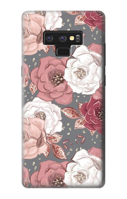W3716 Rose Floral Pattern Hard Case and Leather Flip Case For Note 9 Samsung Galaxy Note9