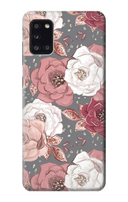 W3716 Rose Floral Pattern Hard Case and Leather Flip Case For Samsung Galaxy A31