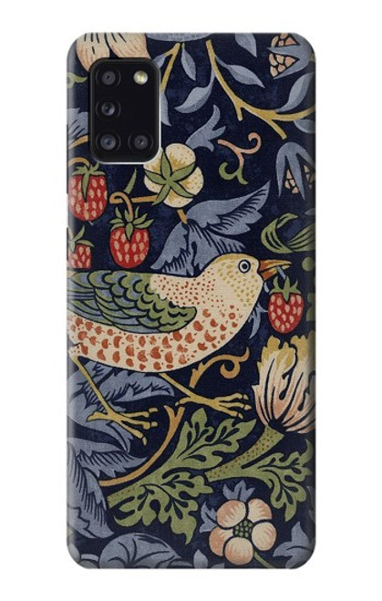 W3791 William Morris Strawberry Thief Fabric Hard Case and Leather Flip Case For Samsung Galaxy A31