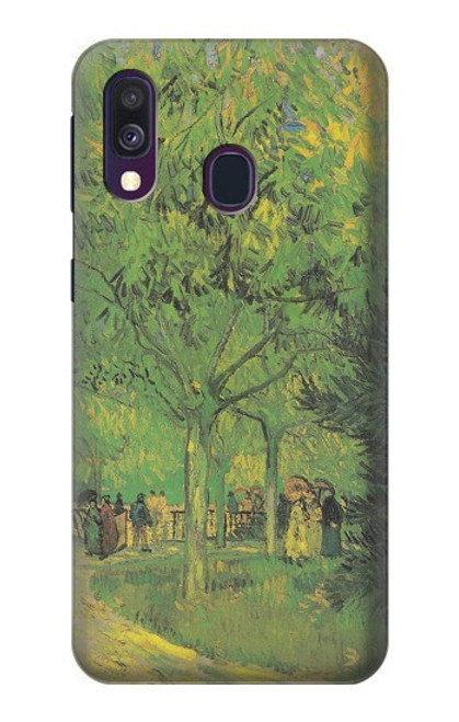 W3748 Van Gogh A Lane in a Public Garden Hard Case and Leather Flip Case For Samsung Galaxy A40