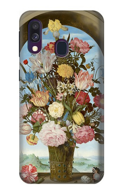 W3749 Vase of Flowers Hard Case and Leather Flip Case For Samsung Galaxy A40