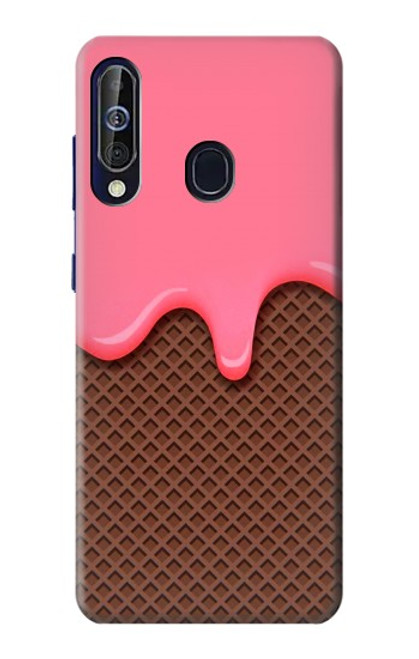 W3754 Strawberry Ice Cream Cone Hard Case and Leather Flip Case For Samsung Galaxy A60