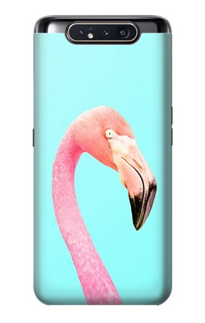 W3708 Pink Flamingo Hard Case and Leather Flip Case For Samsung Galaxy A80