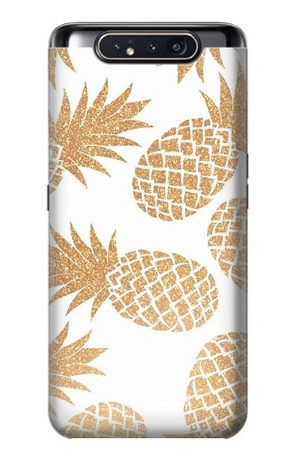 W3718 Seamless Pineapple Hard Case and Leather Flip Case For Samsung Galaxy A80