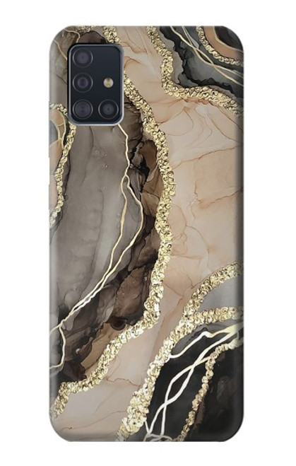 W3700 Marble Gold Graphic Printed Hard Case and Leather Flip Case For Samsung Galaxy A51