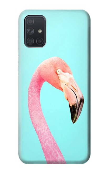 W3708 Pink Flamingo Hard Case and Leather Flip Case For Samsung Galaxy A71