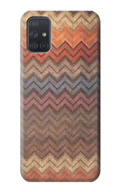 W3752 Zigzag Fabric Pattern Graphic Printed Hard Case and Leather Flip Case For Samsung Galaxy A71