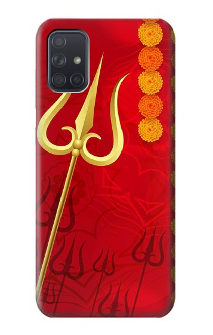 W3788 Shiv Trishul Hard Case and Leather Flip Case For Samsung Galaxy A71