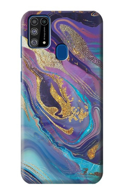 W3676 Colorful Abstract Marble Stone Hard Case and Leather Flip Case For Samsung Galaxy M31