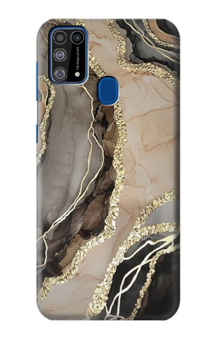 W3700 Marble Gold Graphic Printed Hard Case and Leather Flip Case For Samsung Galaxy M31