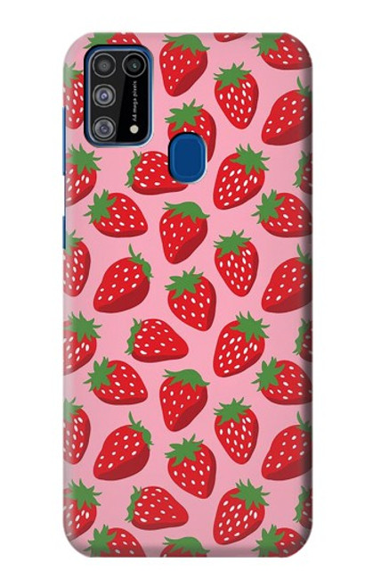 W3719 Strawberry Pattern Hard Case and Leather Flip Case For Samsung Galaxy M31
