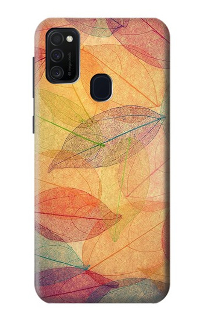 W3686 Fall Season Leaf Autumn Hard Case and Leather Flip Case For Samsung Galaxy M21