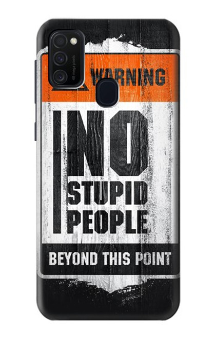 W3704 No Stupid People Hard Case and Leather Flip Case For Samsung Galaxy M21
