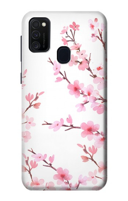 W3707 Pink Cherry Blossom Spring Flower Hard Case and Leather Flip Case For Samsung Galaxy M21