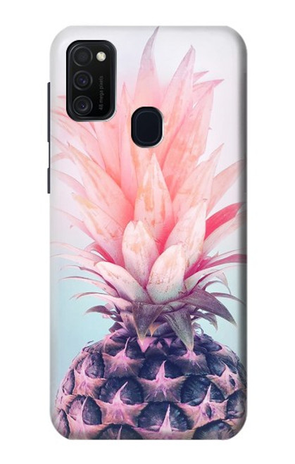 W3711 Pink Pineapple Hard Case and Leather Flip Case For Samsung Galaxy M21