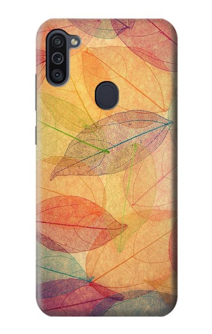 W3686 Fall Season Leaf Autumn Hard Case and Leather Flip Case For Samsung Galaxy M11