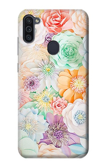 W3705 Pastel Floral Flower Hard Case and Leather Flip Case For Samsung Galaxy M11