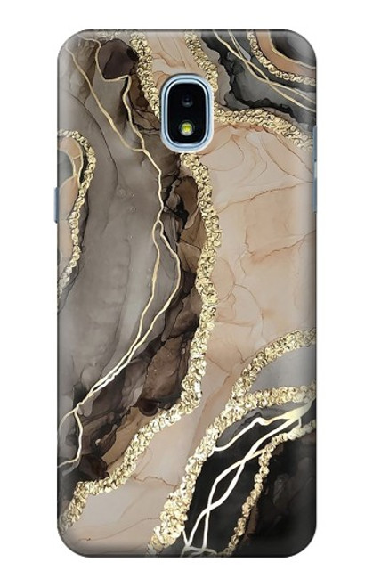 W3700 Marble Gold Graphic Printed Hard Case and Leather Flip Case For Samsung Galaxy J3 (2018), J3 Star, J3 V 3rd Gen, J3 Orbit, J3 Achieve, Express Prime 3, Amp Prime 3