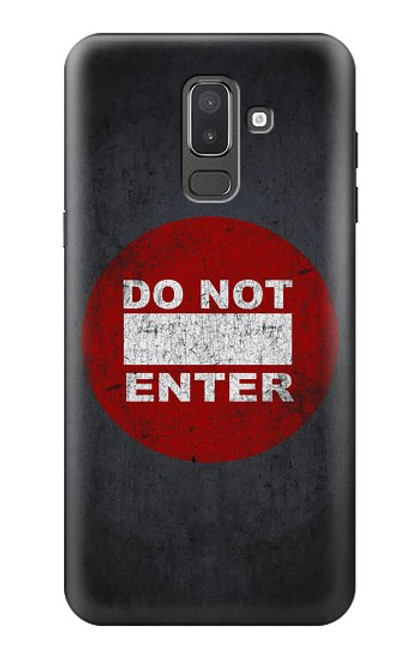 W3683 Do Not Enter Hard Case and Leather Flip Case For Samsung Galaxy J8 (2018)