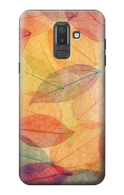 W3686 Fall Season Leaf Autumn Hard Case and Leather Flip Case For Samsung Galaxy J8 (2018)