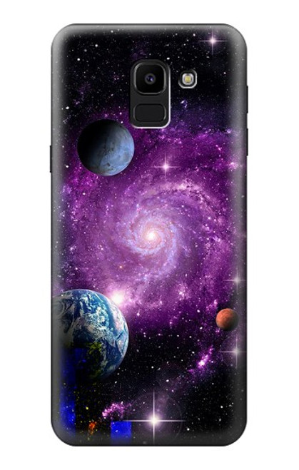 W3689 Galaxy Outer Space Planet Hard Case and Leather Flip Case For Samsung Galaxy J6 (2018)