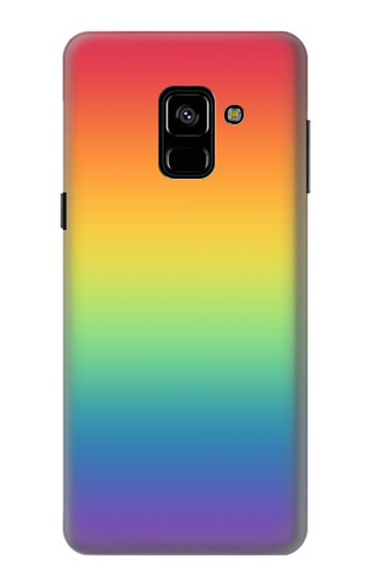 W3698 LGBT Gradient Pride Flag Hard Case and Leather Flip Case For Samsung Galaxy A8 (2018)