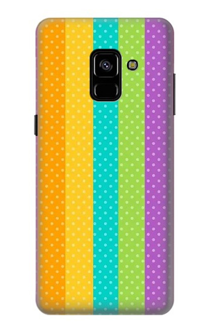 W3678 Colorful Rainbow Vertical Hard Case and Leather Flip Case For Samsung Galaxy A8 Plus (2018)