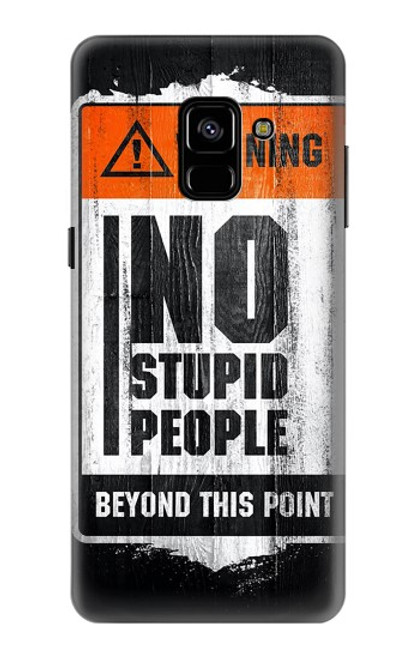 W3704 No Stupid People Hard Case and Leather Flip Case For Samsung Galaxy A8 Plus (2018)