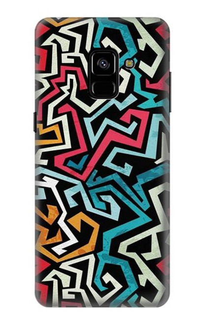 W3712 Pop Art Pattern Hard Case and Leather Flip Case For Samsung Galaxy A8 Plus (2018)