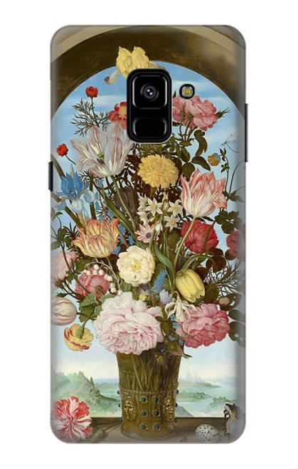 W3749 Vase of Flowers Hard Case and Leather Flip Case For Samsung Galaxy A8 Plus (2018)