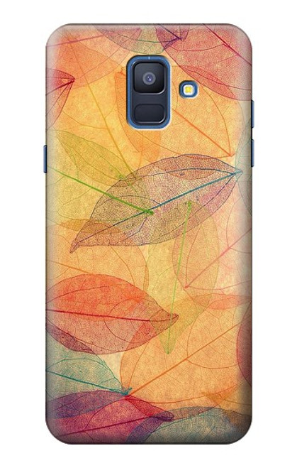 W3686 Fall Season Leaf Autumn Hard Case and Leather Flip Case For Samsung Galaxy A6 (2018)