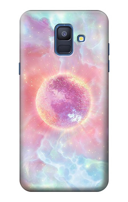 W3709 Pink Galaxy Hard Case and Leather Flip Case For Samsung Galaxy A6 (2018)