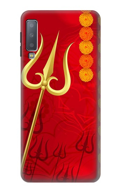 W3788 Shiv Trishul Hard Case and Leather Flip Case For Samsung Galaxy A7 (2018)