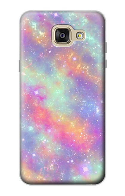 W3706 Pastel Rainbow Galaxy Pink Sky Hard Case and Leather Flip Case For Samsung Galaxy A5 (2016)