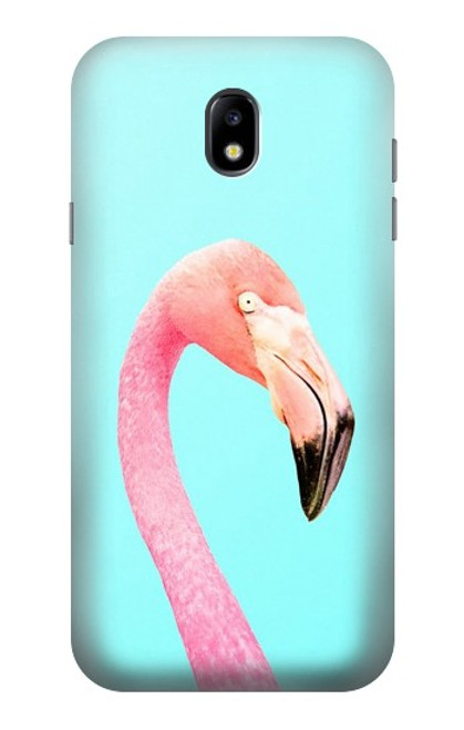 W3708 Pink Flamingo Hard Case and Leather Flip Case For Samsung Galaxy J7 (2017) EU Version